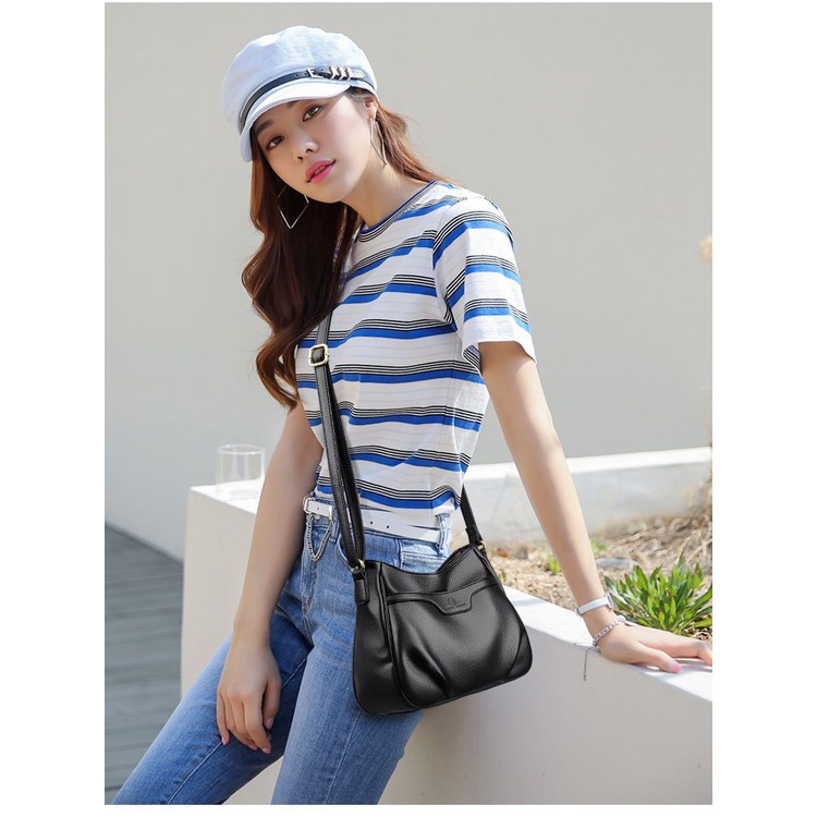 Túi Đeo Chéo Da Bò Thật Thiết Kế Đơn Giản Thời Trang Cho Nữ