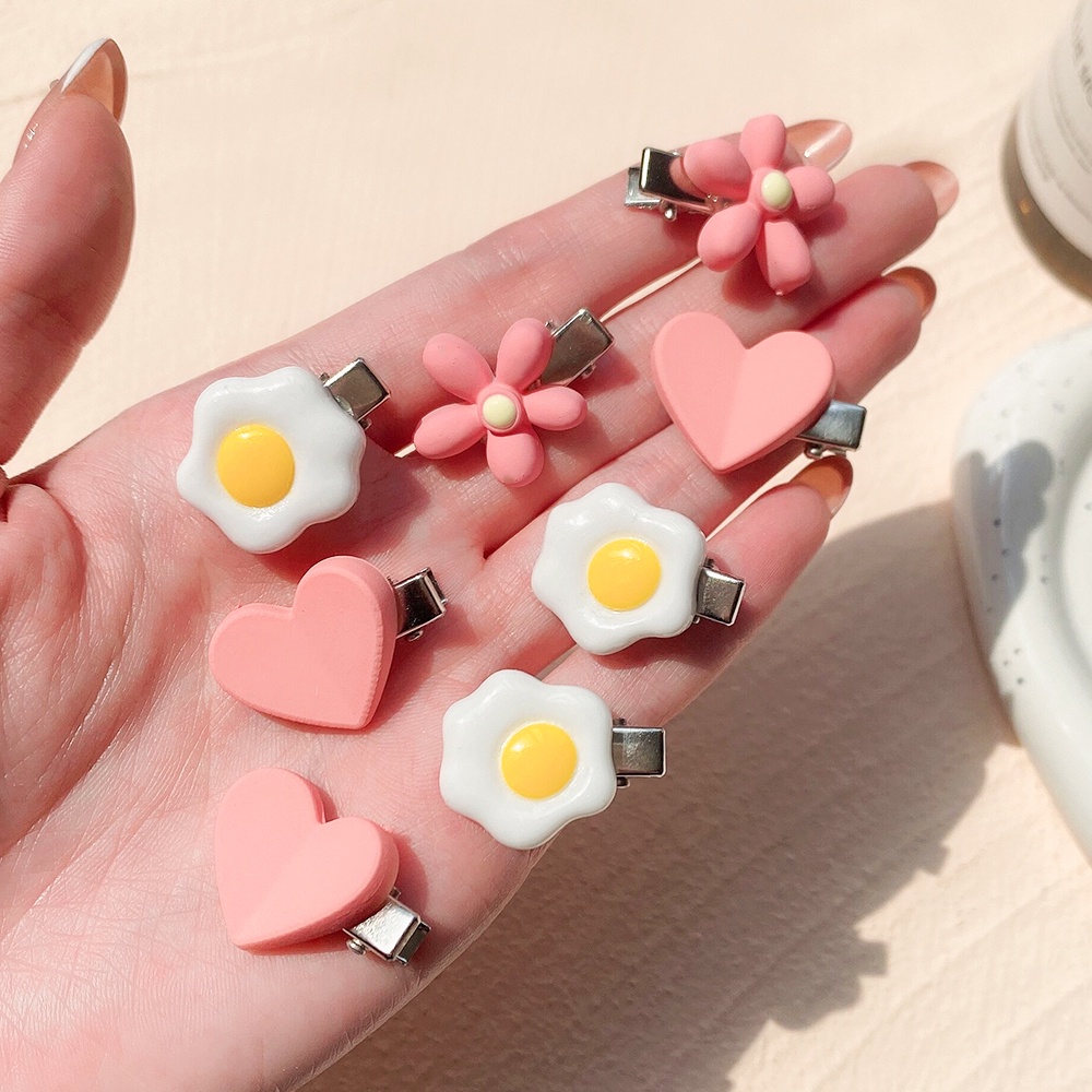 Set 5 Kẹp Tóc Nơ Trái Tim Hoạt Hình Dễ Thương Cho Bé Gái