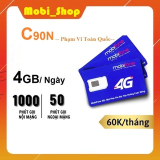 C90n- sim mobifone 4g. ưu đãi 4gb/ngày data thaga miễn phí phút gọi