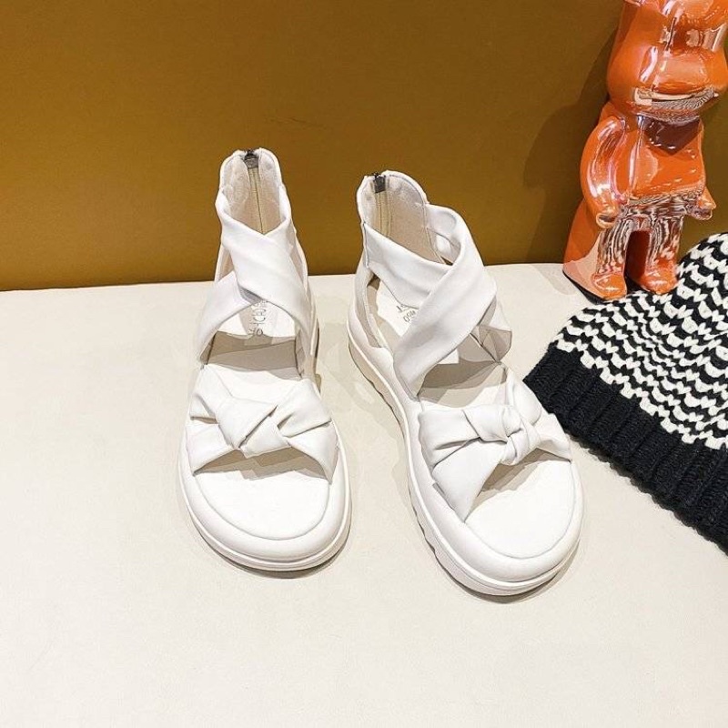 Dép bánh mì sandal quai tết có khoá sau độc lạ dễ đi 3cm