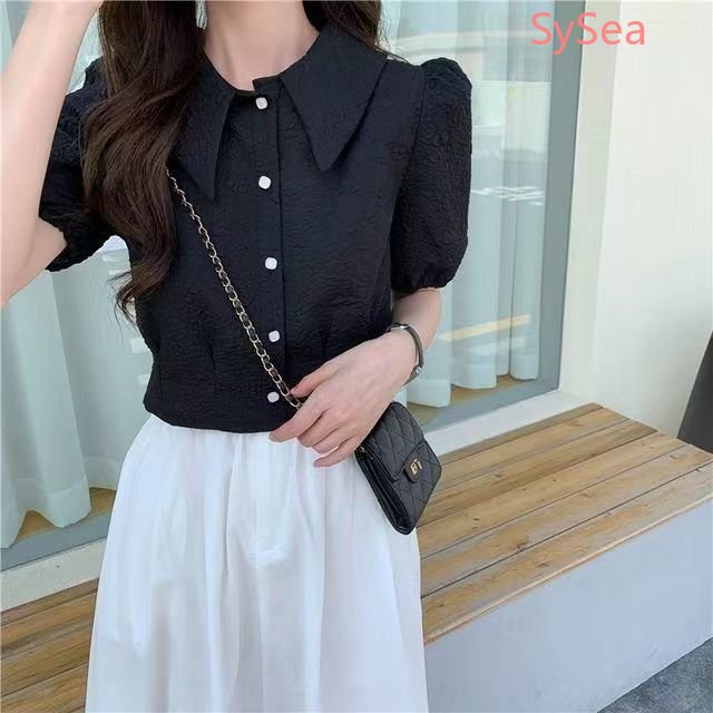 Plus Áo Kiểu Tay Phồng Cổ Chữ V Thời Trang Mùa Hè Hàn Quốc Cho Nữ