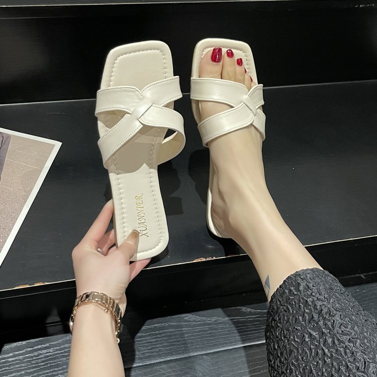 ZTAIXIELUA Dép Sandal Xỏ Ngón Đế Bằng Size 40-43 Plus Size Mới