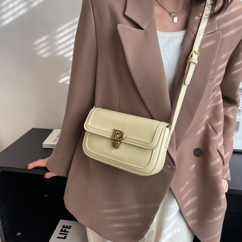 Túi Đeo Chéo Màu Trắng Phong Cách retro Hàn Quốc Đơn Giản Cho Nữ