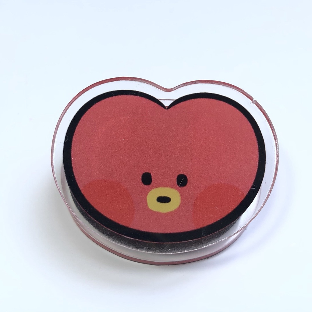 Kẹp Tóc Hai Mặt In Hoạ Tiết Hoạt Hình Nhóm Nhạc Kpop BTS Bằng