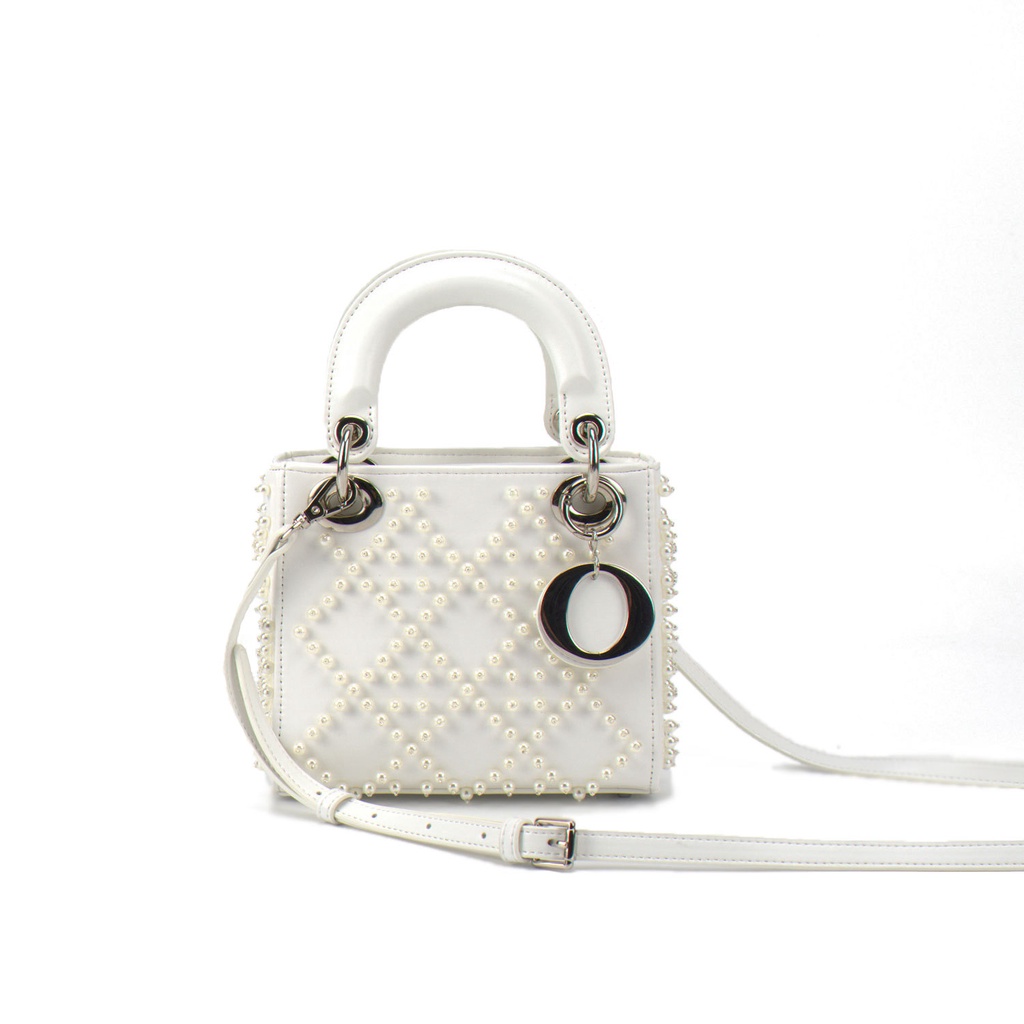 Túi Đeo Chéo Vai Bằng Da Cừu Đính Hạt Thời Trang Dành Cho Nữ