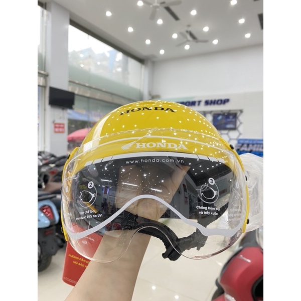 Mũ bảo hiểm trẻ em cao cấp màu vàng Honda chính hãng
