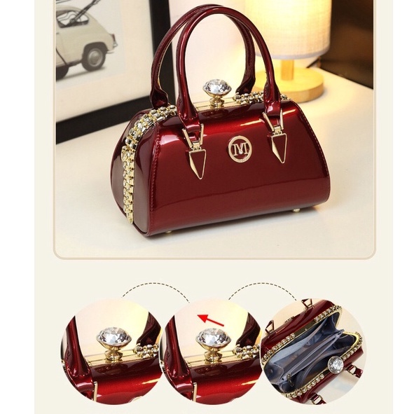 Túi Quảng Châu Da Bóng, Túi Xách Công Sở Cao Cấp size 23cm,