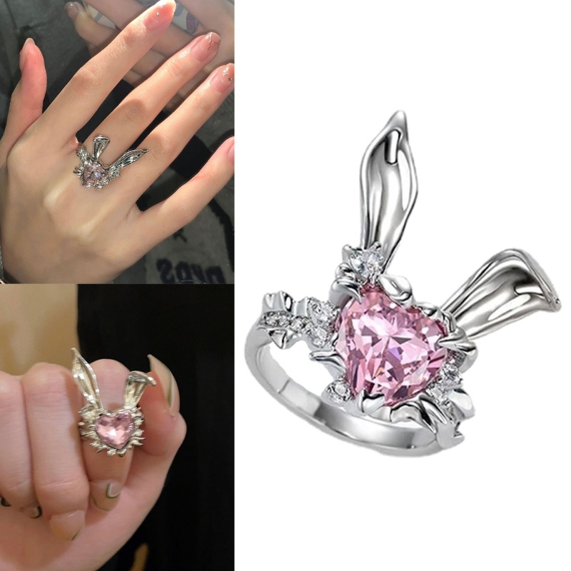 Nhẫn Hở Hình Thỏ Bằng Hợp Kim Lãng Mạn Có Thể Điều Chỉnh Cho Nữ