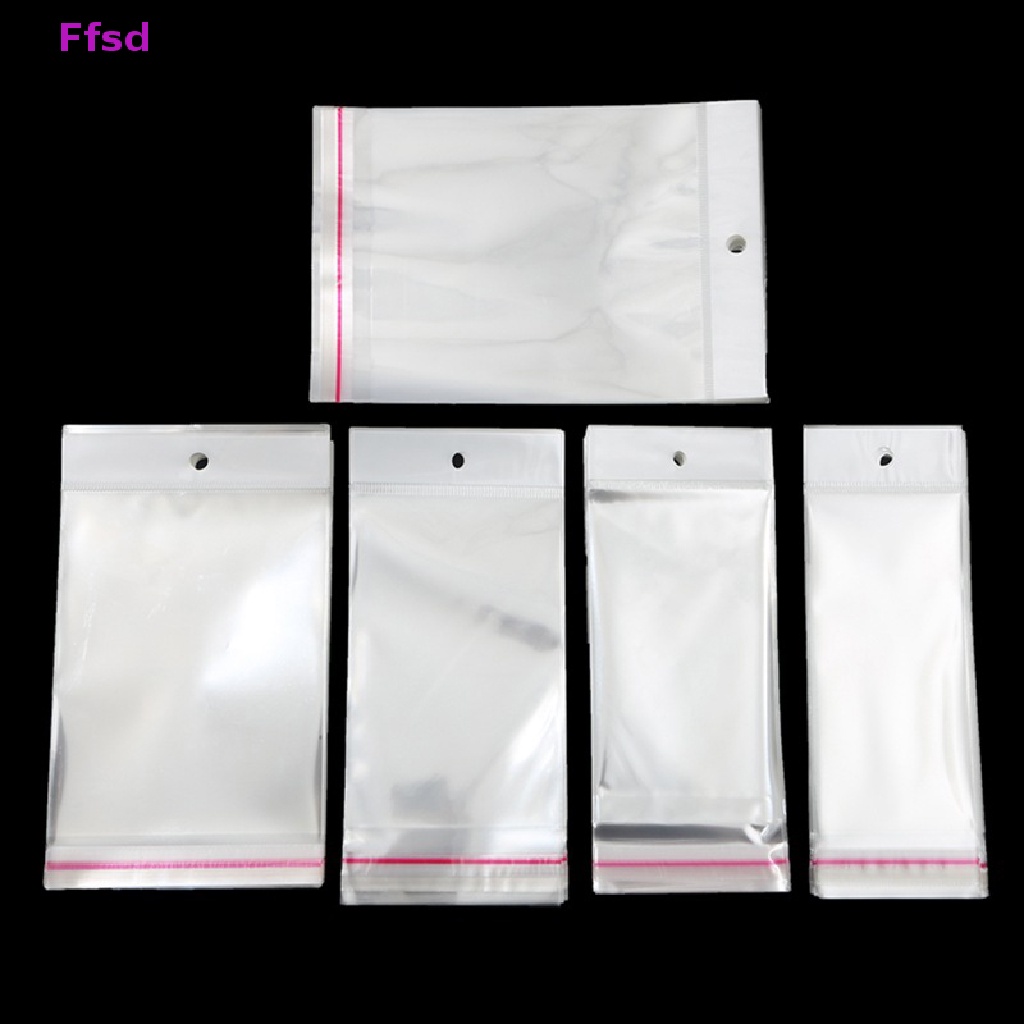 {Ffsd} 100 Túi Nhựa Nhỏ Trong Suốt Dùng Để Trưng Bày Trang Sức Vòng Tay / Nhẫn