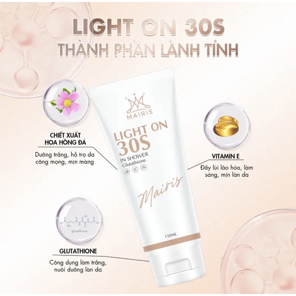 Tắm trắng 30s Mairis THANH MỘC HƯƠNG chính hãng tuýp 150ml làm trắng tẩy tế bào chết dưỡng da mịn màng