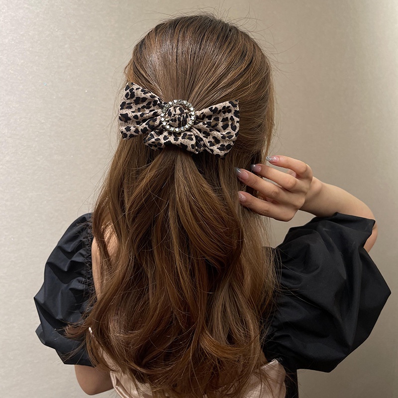 Dây Cột Tóc Cao Su Co Giãn In Họa Tiết Da Báo Thời Trang Cho Nữ