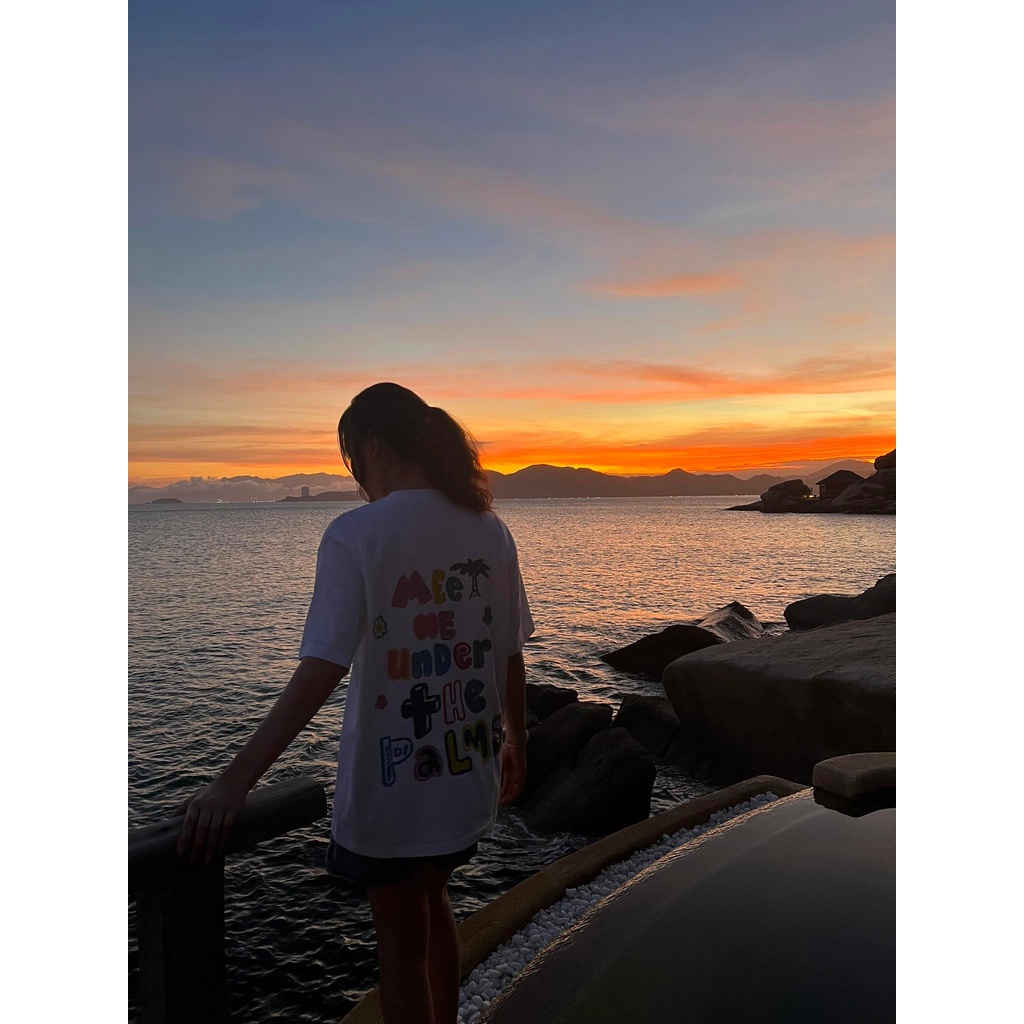 Áo Thun tay lỡ unisex nam nữ THE PALMS cotton form rộng oversize nhiều màu phong cách ulzzang