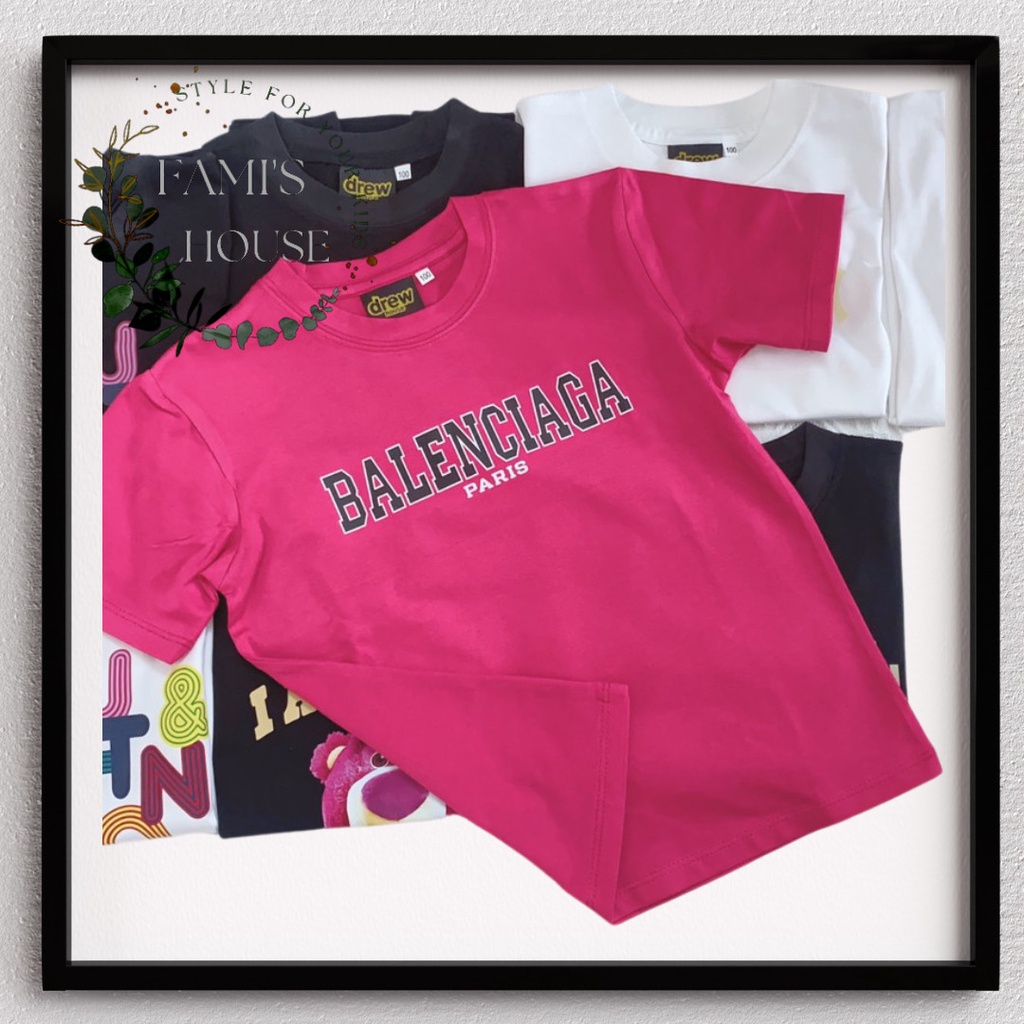 Áo thun MẸ và BÉ tay lỡ Ba.len.gobal cho bé , áo thun unisex trẻ em