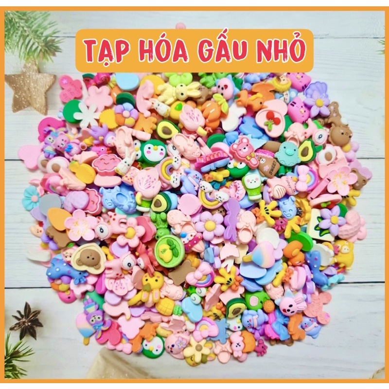 |TẶNG KEO| TÚI 100 CHARM/CENTER NHÁM trộn làm slime, phụ kiện, dán ốp (có cả những mẫu ko có trong án
