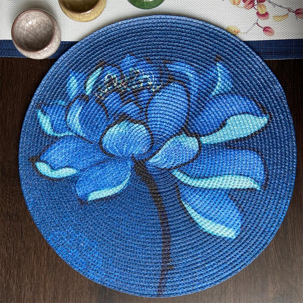 1 Miếng Lót Chén Dĩa Chống Trượt Hình Tròn Bằng Vải Dệt