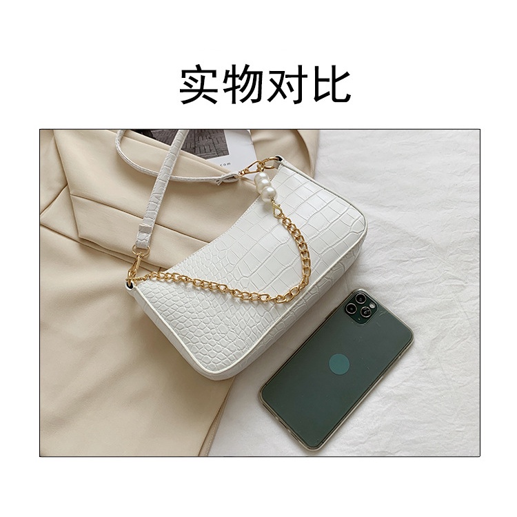 Túi Xách JASMIN NOIR Đeo Vai Họa Tiết Da Cá Sấu Thời Trang Cho Nữ