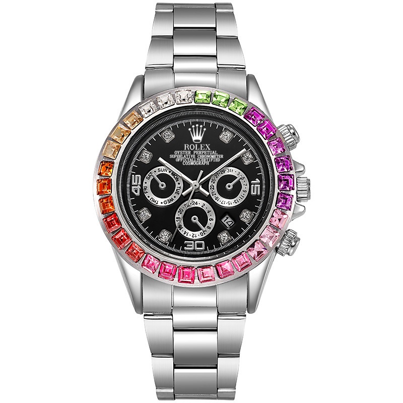 Đồng Hồ Nam Hiển Thị Ngày Chống Thấm Nước Đính Đá Pha Lê Thời Trang 2023