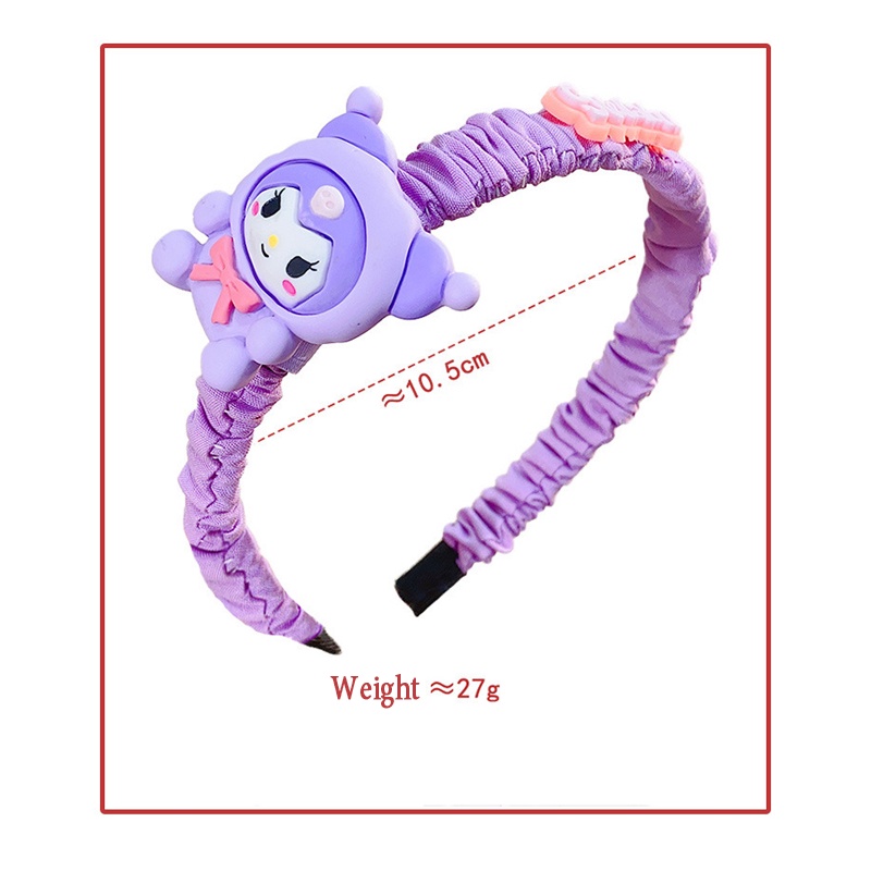 Sanrio Băng Đô Vải Xếp Ly Phong Cách Hàn Quốc Dễ Thương Cho Bé Gái