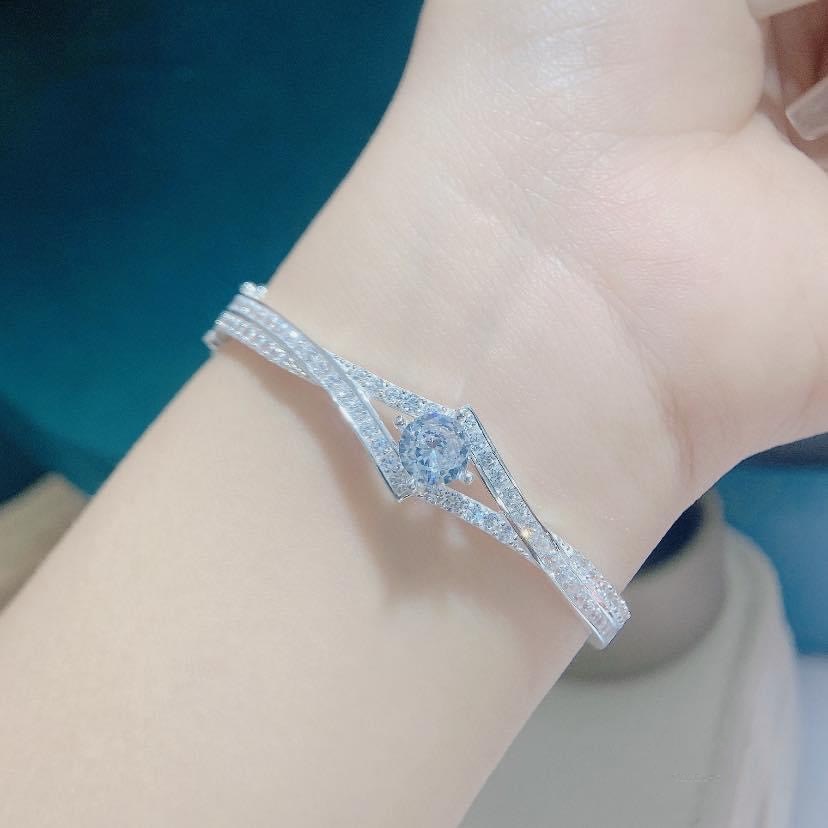Lắc tay cao cấp Evasilver chất liệu Bạc S999 đính đá thời trang