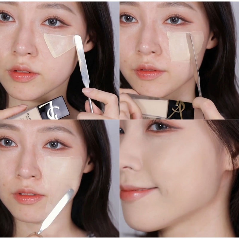 Thanh Trộn Kem Nền Trang Điểm Hai Đầu Bằng Thép Không Gỉ Kèm Hộp Đựng Bảo Vệ