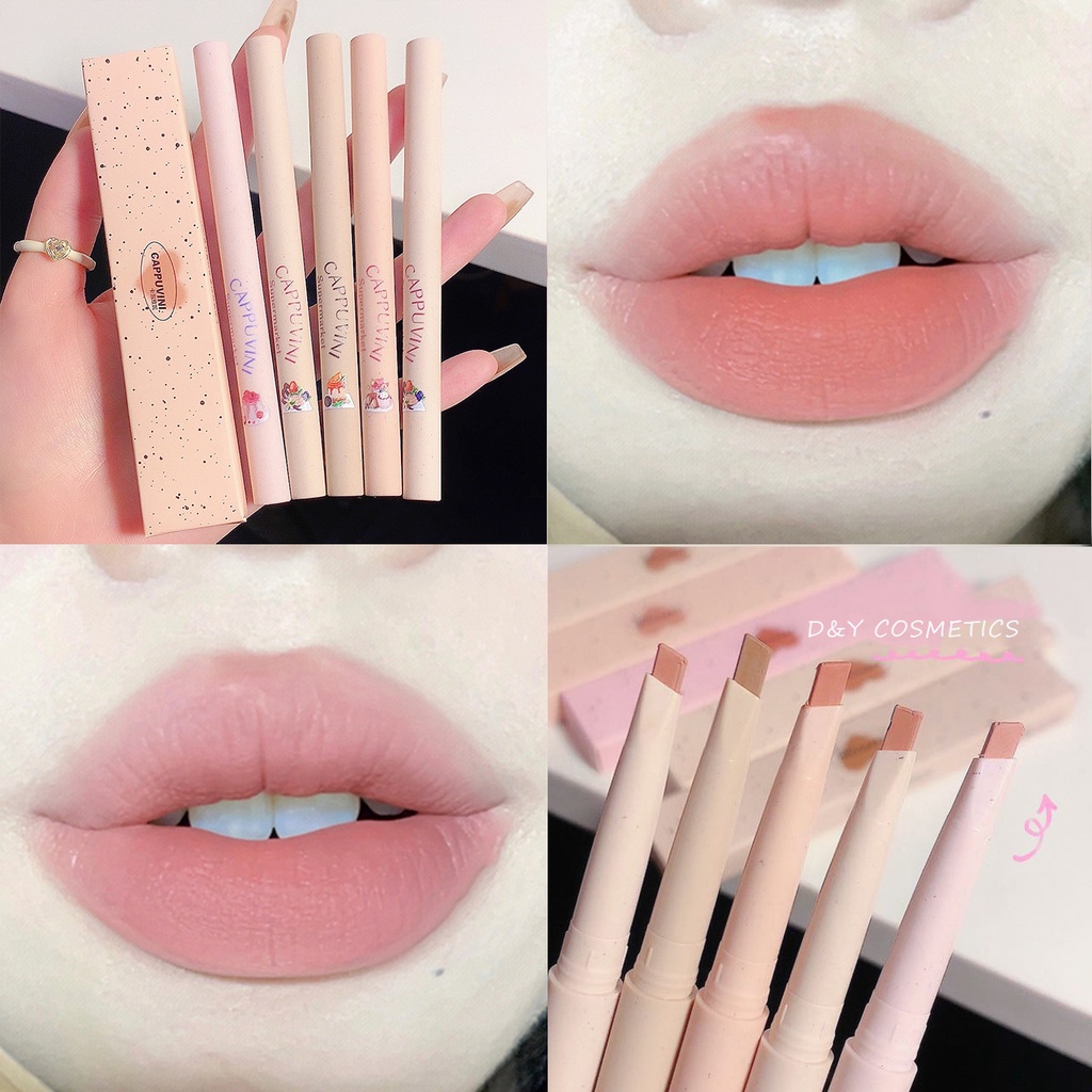 Chì Kẻ Viền Môi D & Y Cappuvini Chất Nhung Lì Tự Nhiên Lâu Trôi Chống Thấm Nước