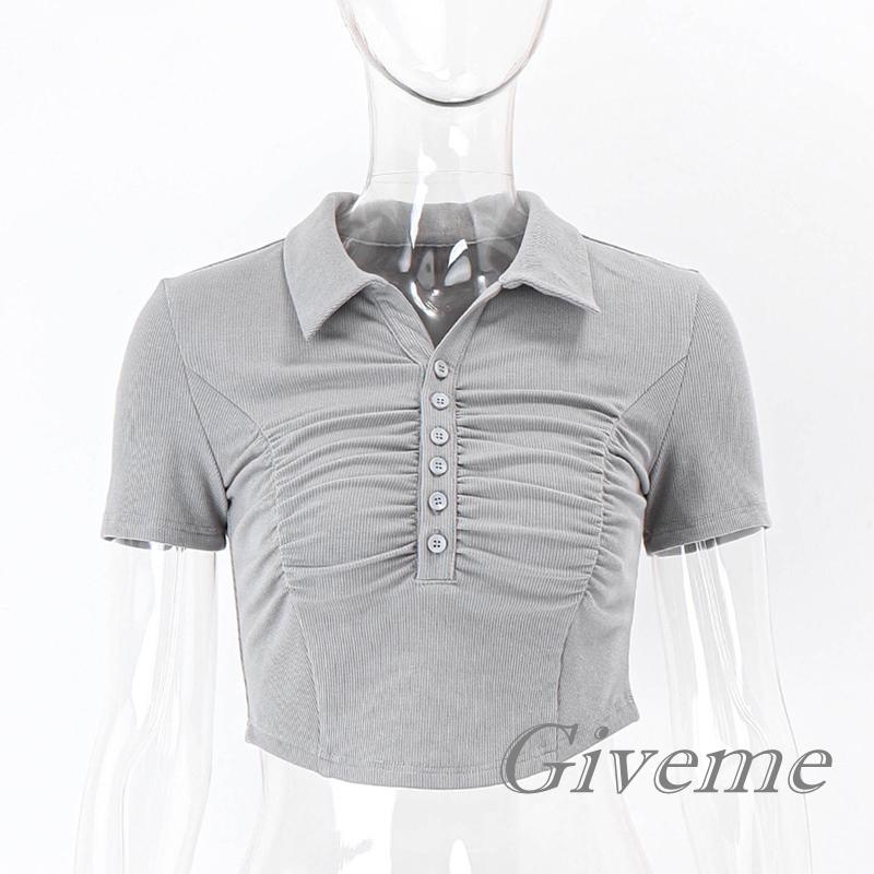 Áo Croptop Tay Ngắn Màu Trơn Thời Trang Mùa Hè Cho Nữ