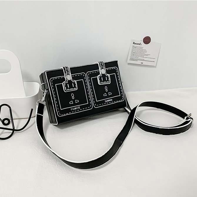 Túi da đeo chéo nam nữ hình hộp chữ nhật