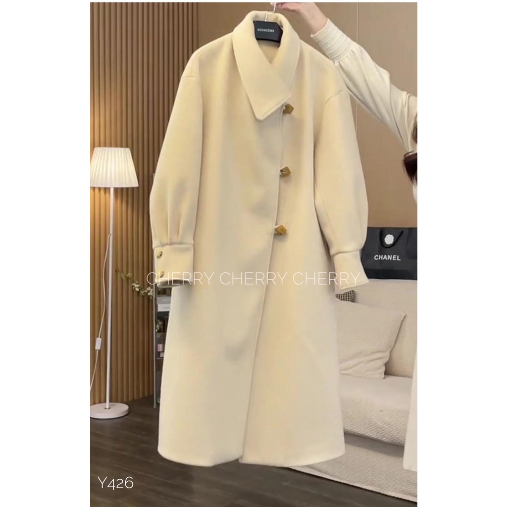 Áo dạ dáng dài cúc chéo sang chảnh Y426