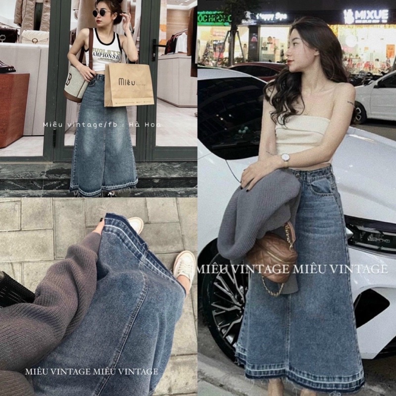 CHÂN VÁY DENIM THÁO GẤU SIÊU HOT #990