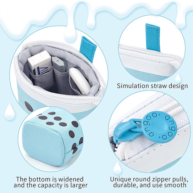 1 Bộ Túi Đựng Bút Hình Ly Trà Sữa Boba Dễ Thương JP5