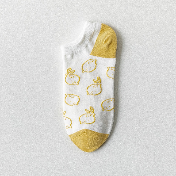 Đôi Vớ Thuyền Bằng Vải Cotton In Hình Trái Cây Thời Trang Xuân Hè Dành Cho Nữ