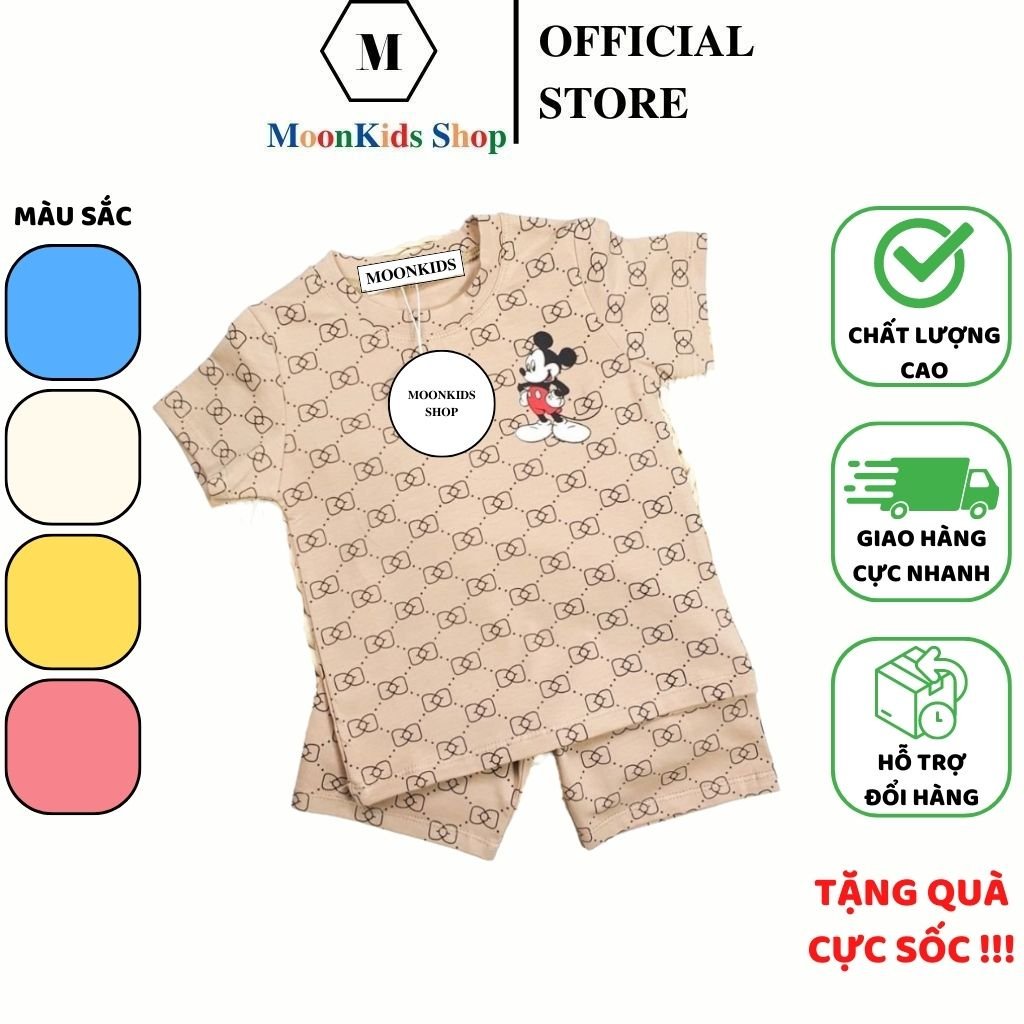 Bộ Cộc Tay MOONKIDS SHOP cho bé từ 6-18kg chất THUN LẠNH mềm mịn thoáng mát bé trai bé gái mặc cực thích