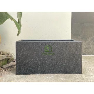 Chậu xi măng đá mài CHỮ NHẬT 30*30*60 - Đen