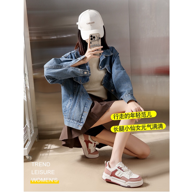 Giày Thể Thao Đế Dày Màu Trắng Phong Cách Hàn Quốc Thời Trang Mùa Thu Mới Cho Nữ