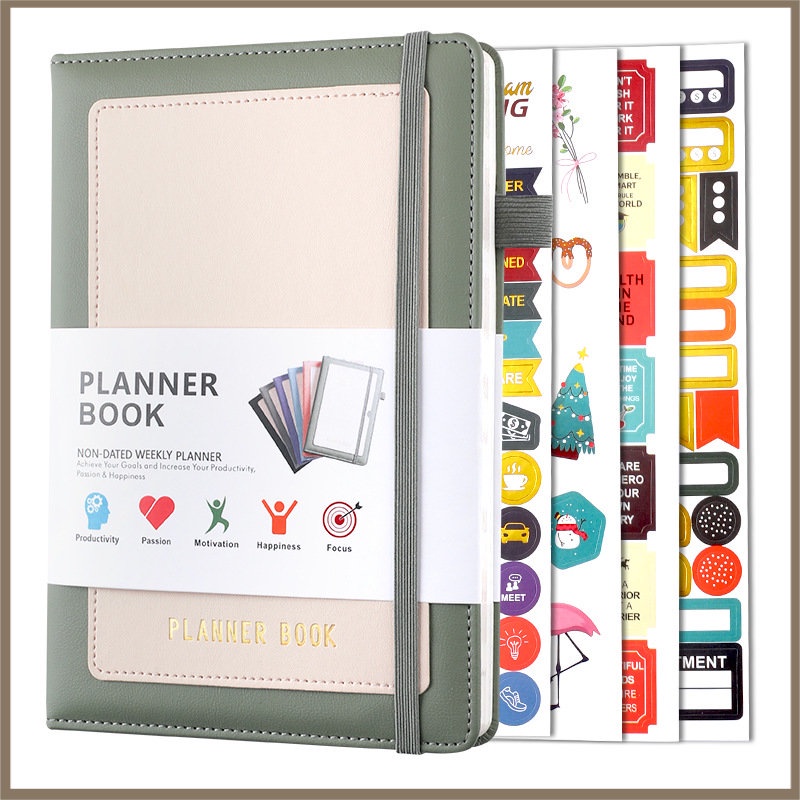 Sổ Tay Đặt Mục Tiêu Hiệu Quả Sổ Tay Ghi Chú Lập Kế Hoạch Hàng Tuần, Hàng Tháng A5, Planner Book, Khóa Dây 240 Trang
