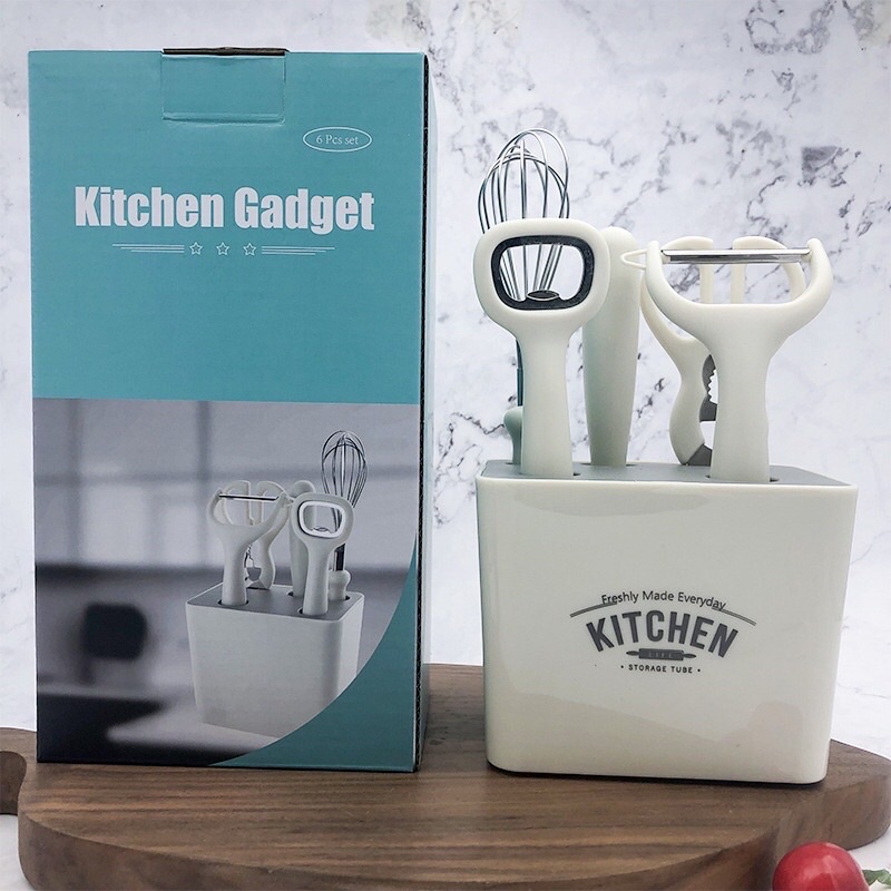 Bộ 5 món dụng cụ nhà bếp đa năng kèm hộp đựng kitchen gadgets loại đẹp