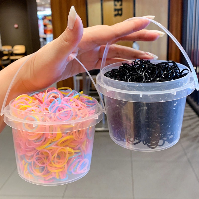 Set 1000 Dây Chun Buộc Tóc Nhiều Màu Sắc Không Làm Đau Cho Bé Gái