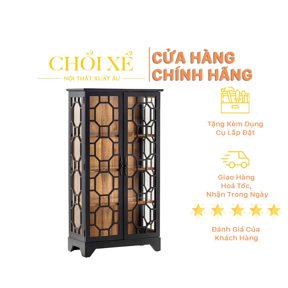 Tủ Kính Trưng Bày Crestview Livingston Curio - Chổi xể