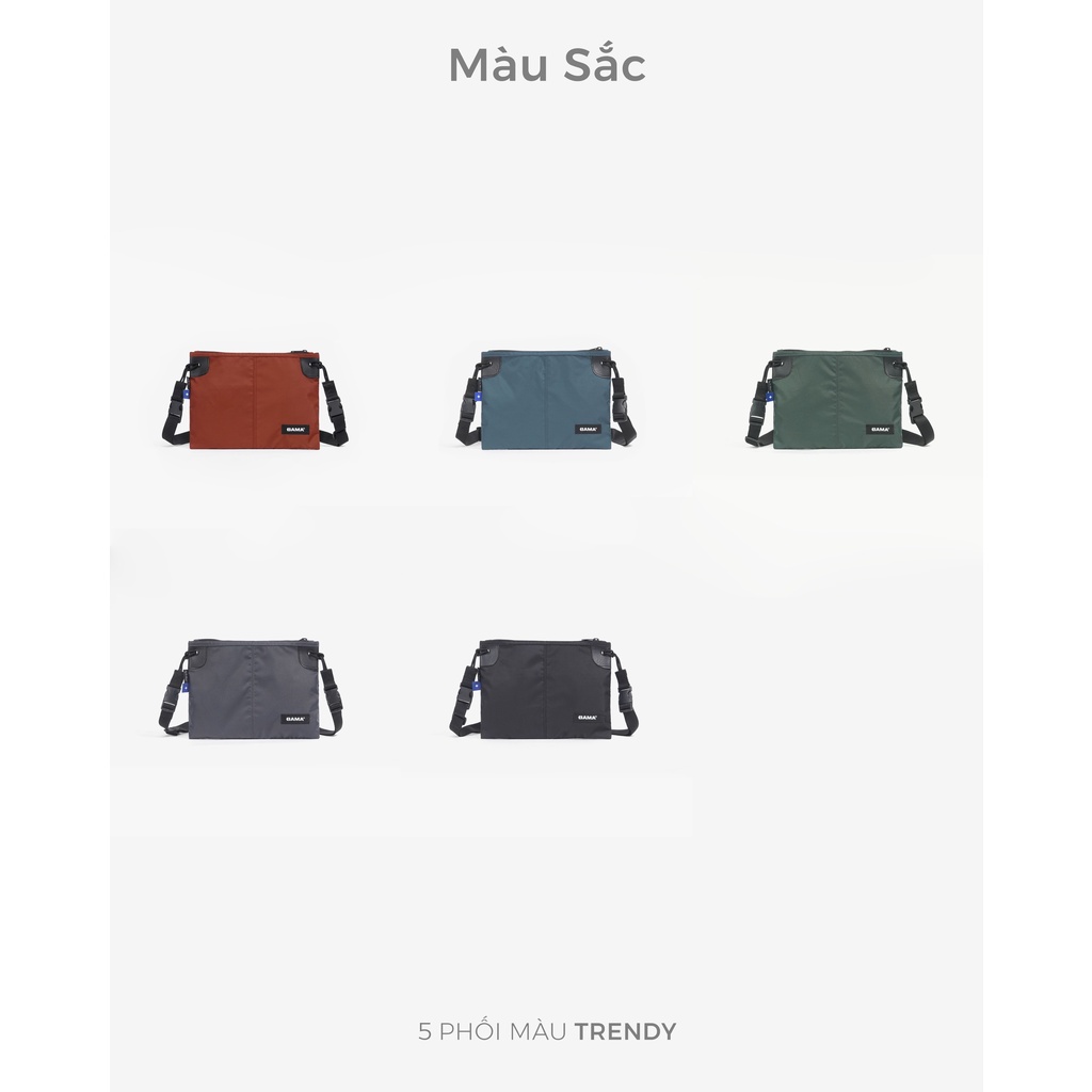 Túi đeo chéo nam nữ BAMA Slim Shoulder Bag chống nước nhiều ngăn, túi mini thời trang