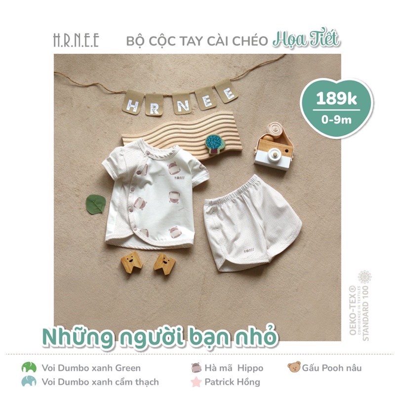 bộ quần áo cộc tay sơ sinh Hrnee