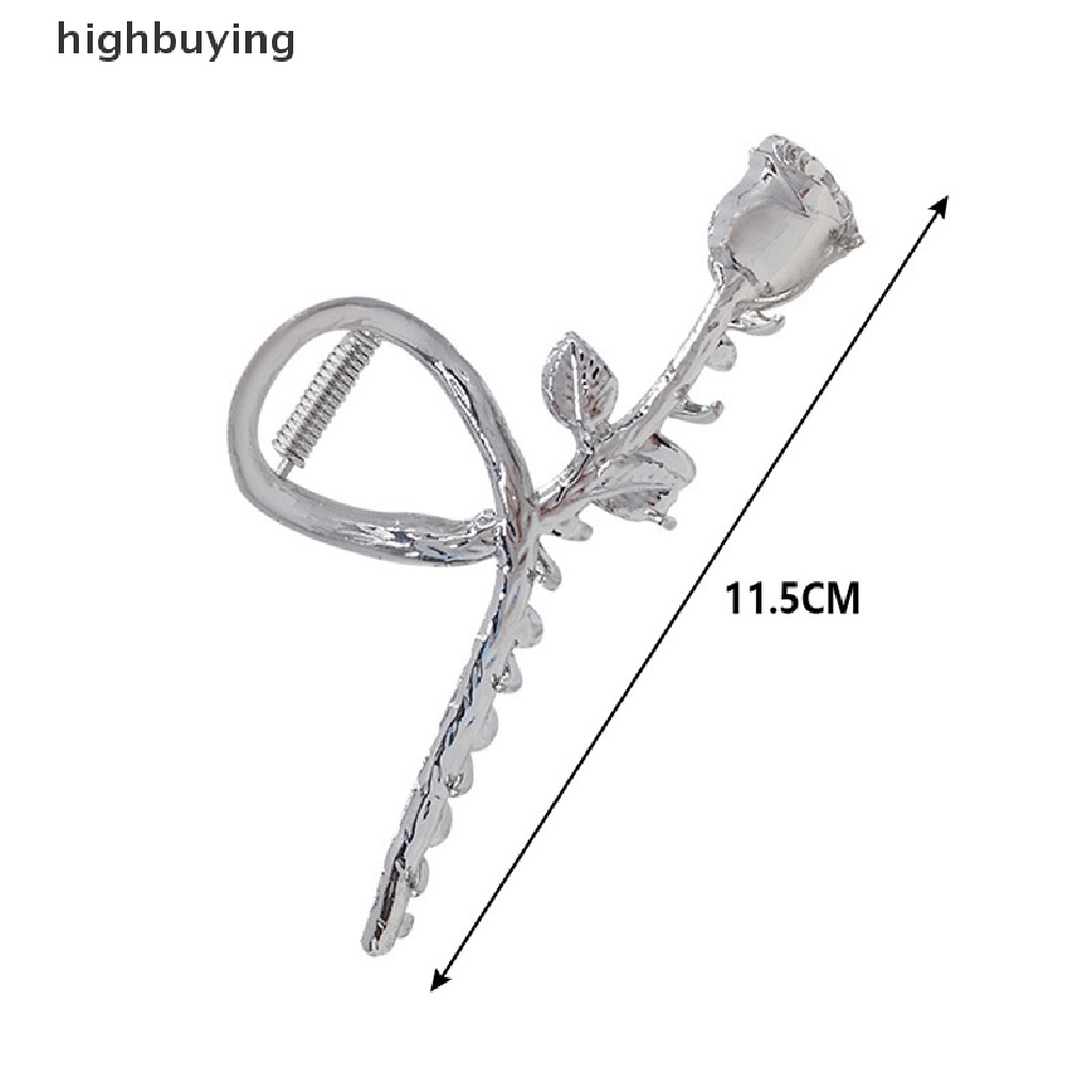 Kẹp Tóc Càng Cua Hình Hoa Hồng Bằng Kim Loại Cho Nữ