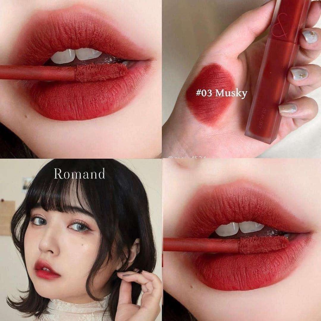 SON KEM LÌ ROMAND BLUR FUDGE TINT 03 - MUSKY CAM ĐỎ GẠCH