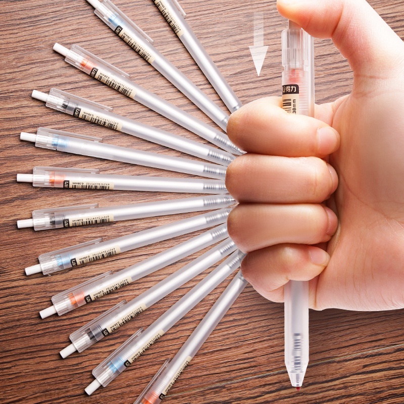 Bút bi gel DELI A115 ngòi 0.38mm mực đen