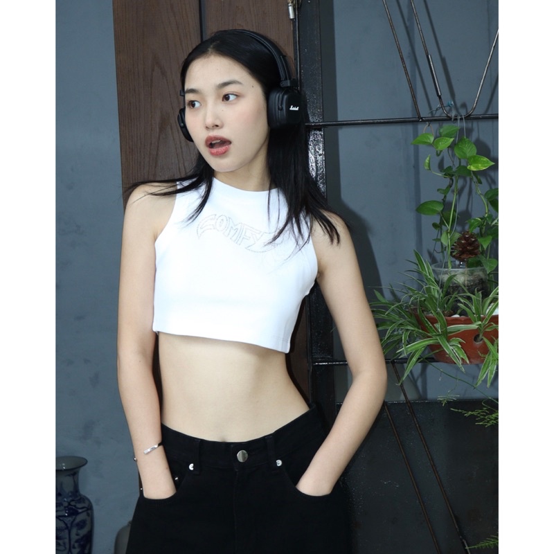 61COMFY SPARKLE TANKTOP - Áo sát nách đính hạt