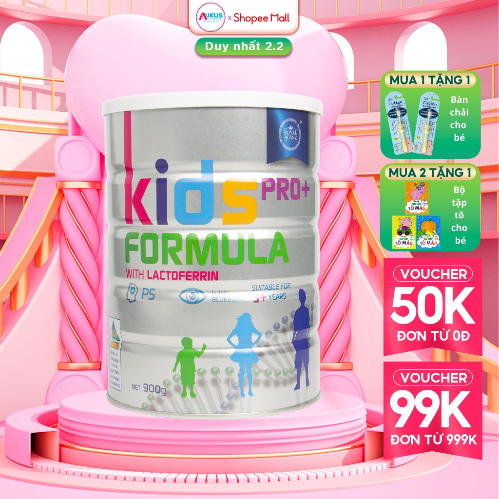 Sữa Hoàng Gia Úc Tăng Chiều Cao ROYAL AUSNZ Kids Lactoferrin Bổ Sung Dưỡng Chất Cho Trẻ Từ 3 – 18 Tuổi Hộp