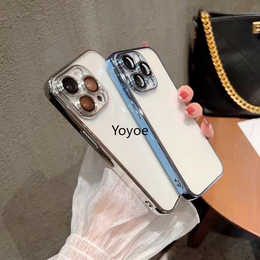 Ốp Điện Thoại gel silica Mềm Trong Suốt Mạ Điện Chống Sốc Thời Trang Đơn Giản Cho iPhone 14 13 12 11 Pro Max Plus