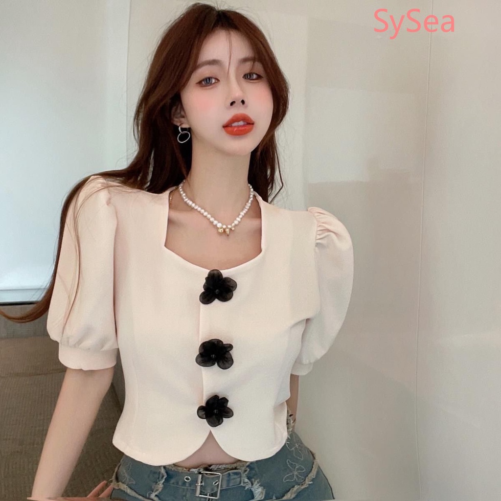 Áo Sơ Mi Tay Phồng Plus Size Họa Tiết Hoa Thời Trang Mùa Hè Cho Nữ