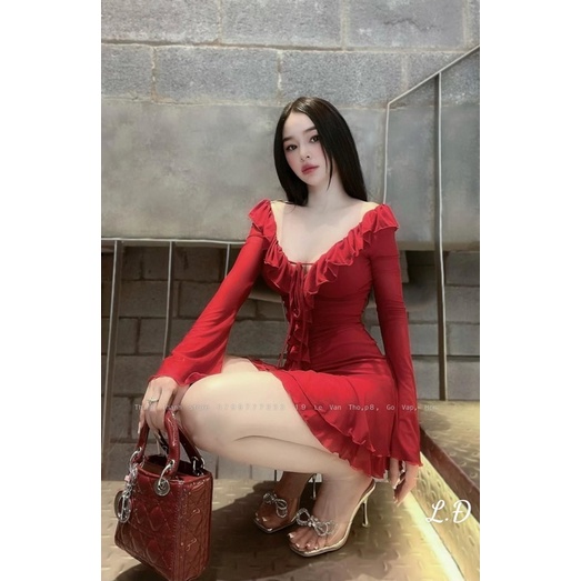 Váy lưới bèo đuôi cá dáng ngắn sexy siêu tôn dáng, váy đi chơi đi tiệc xinh lắm