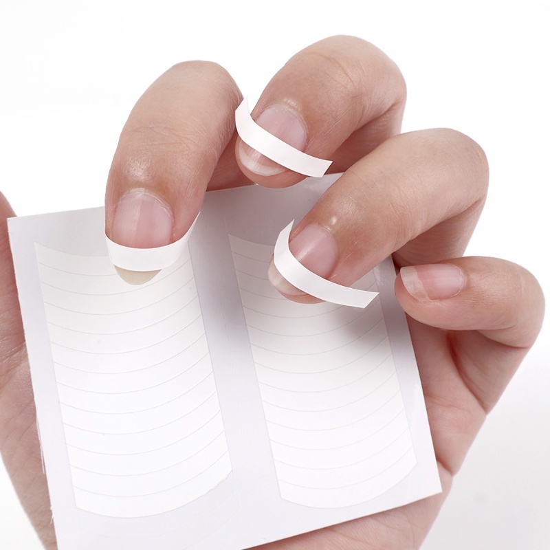 Set 24 Loại Sticker Dán Móng Tay Màu Trắng / Trắng Tự Dính