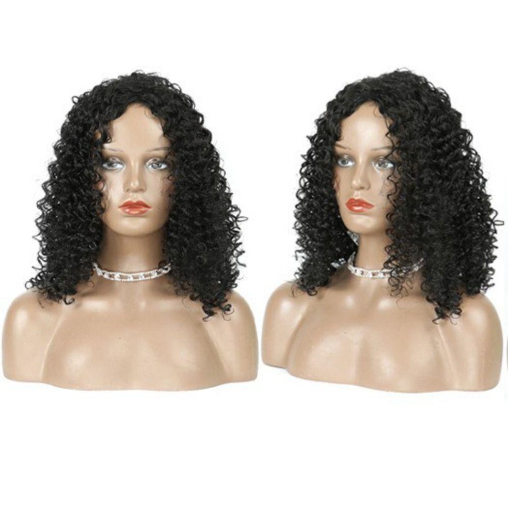 Bộ Tóc Giả Xoăn Bồng Bềnh Bằng Sợi Tổng Hợp Mềm Mại Tự Nhiên Thoáng Khí